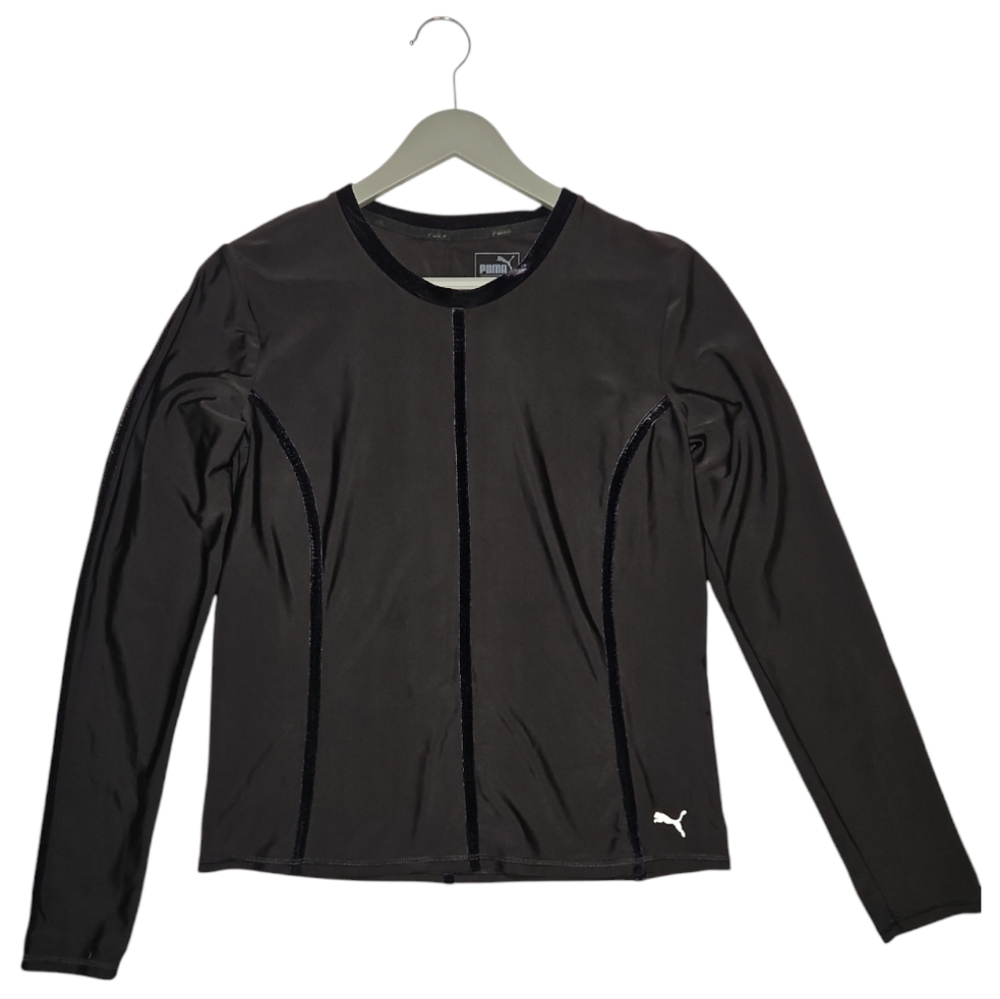 Puma Dry Cell Women's Nocturnal Velvet Long Sleeve Black Athletic Shirt